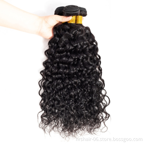 10a Grade Brazilian Hair Water Wave Virgin Double Drawn Hair Deep Wave Virgin Split Ender Hair 3 Bundles with Closure
